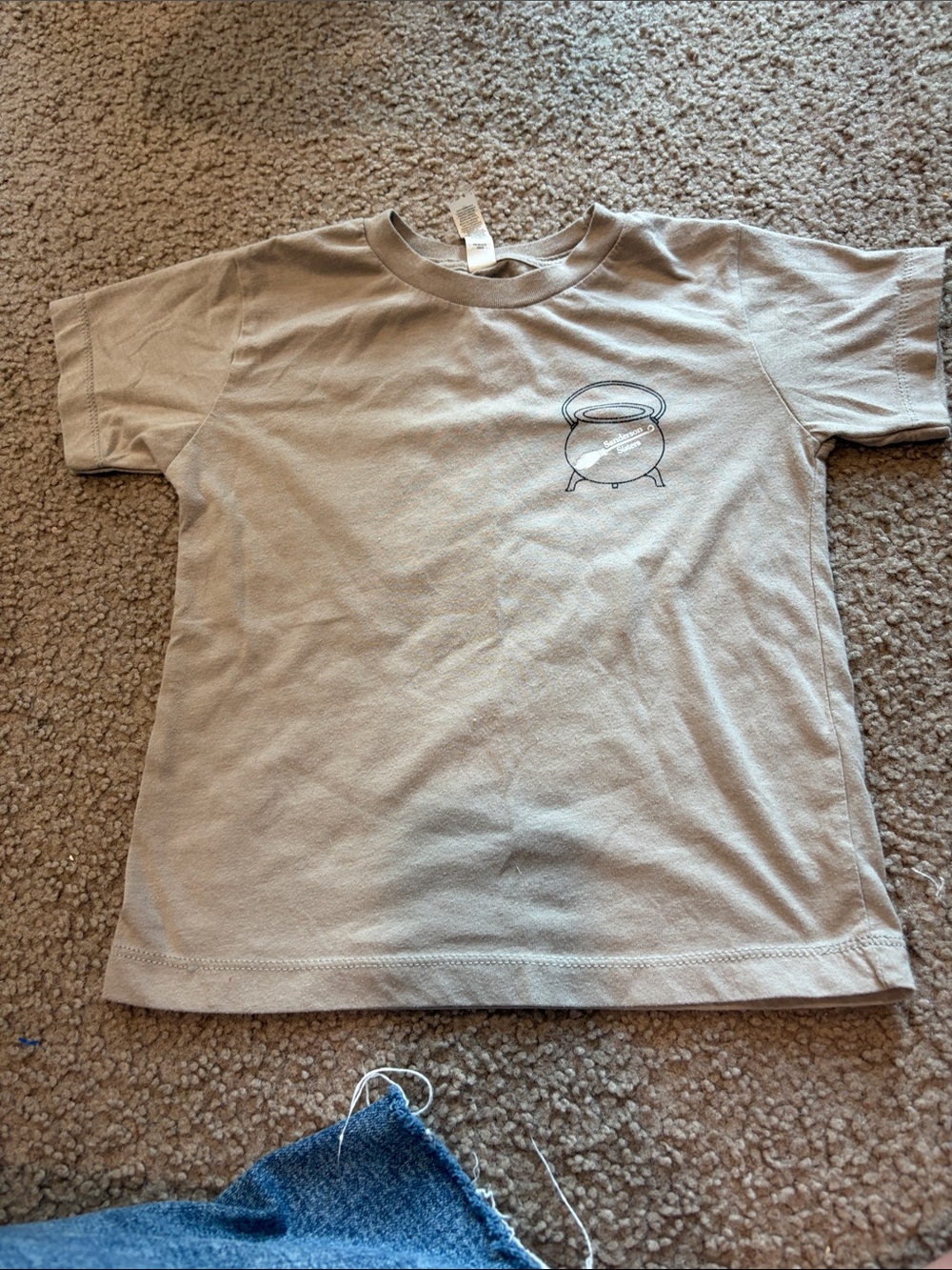 B69 Small Shop 5t “Amok Amok Amok” Kids Short Sleeve Graphic Tee in Tan
